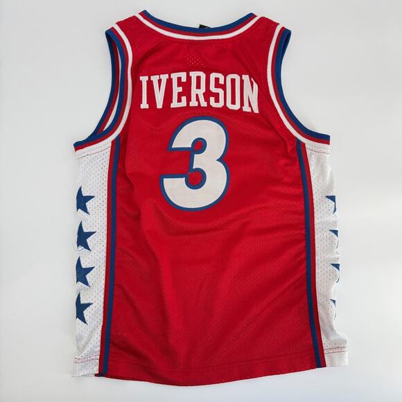 Vintage Nike Boys M Jersey 76ers Allen Iverson Philadelphia Rewind 77 90s Plus 2 - Picture 10 of 15